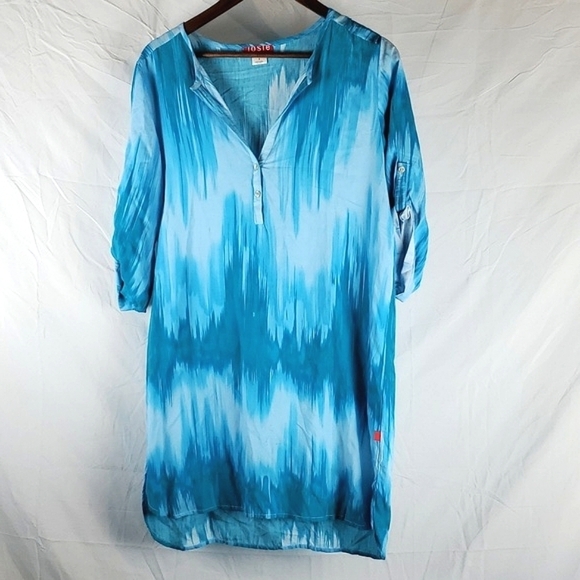 Josie Natori Blue Tunic Top - Picture 1 of 10